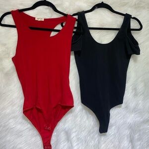 2 body suits black & red sexy one piece